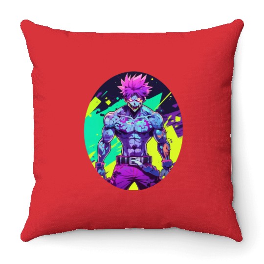 Glowing zombie Throw Pillows