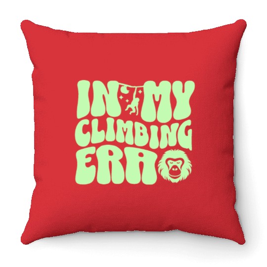 In my climbing era curvy boulderwriting bouldering Throw Pillows