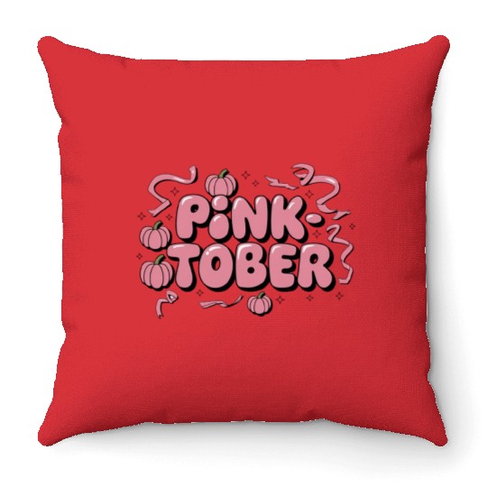 Boo for the Cure Throw Pillows