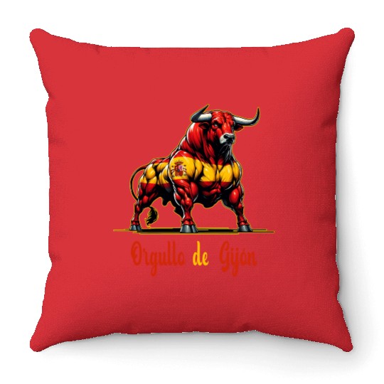 The Pride Gijón flag design Throw Pillows
