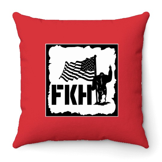 Bigfoot FKH Flag LIKE US ON FACEBOOK # Throw Pillows