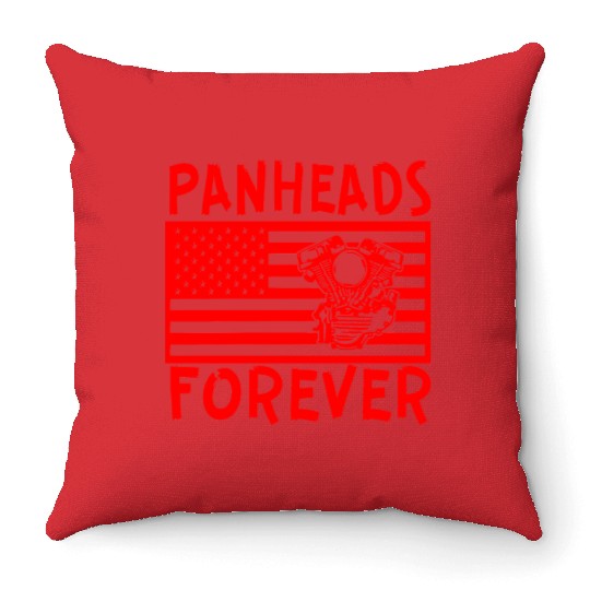 Panheads Forever LIKE US ON FACEBOOK Throw Pillows