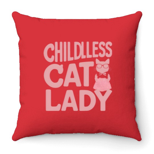 Childless Cat lady Kamala Harris Throw Pillows