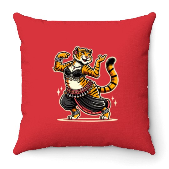 Tribal Fusion Rhythmic Dance Art For Belly Dance Throw Pillows