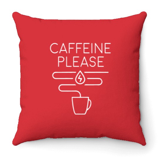 Caffeine Please Neon Sign Throw Pillows