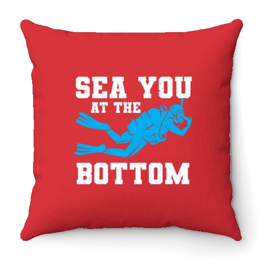 Scuba Diving Diver Throw Pillows