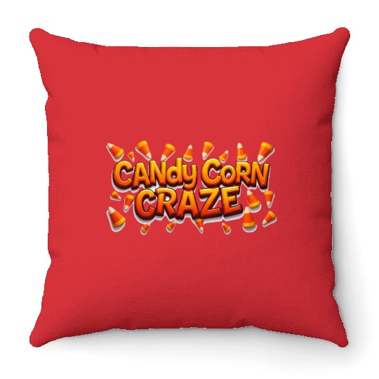 Candy Corn Craze! Throw Pillows
