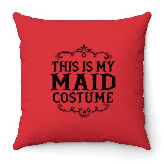 This Is My Maid Funny Lazy Halloween Costume Throw Pillows