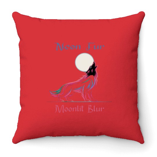 Neon Werewolf Throw Pillows
