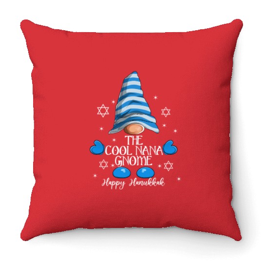 The Nana Gnome Funny Family MatchingGroup Hanukkah Throw Pillows