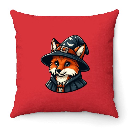 Magical Fox - Wizard Fantasy Throw Pillows