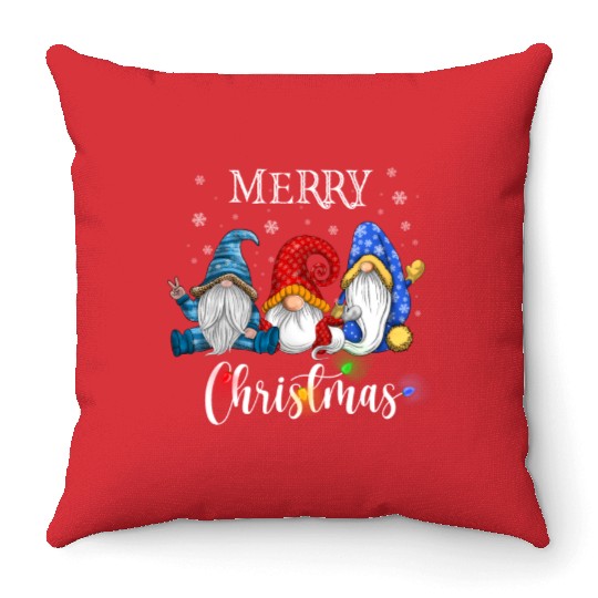 Merry Christmas Gnomes Xmas Family Men Women Throw Pillows