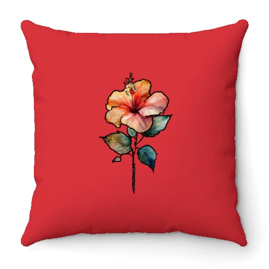 Hibiscus Throw Pillows