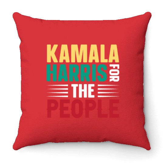 Kamala Harris 2024 for President Vote Tim Walz Throw Pillows