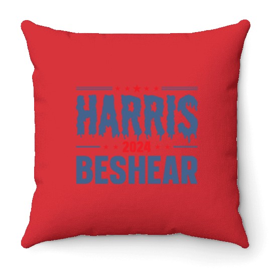 Kamala Harris 2024 for President Vote Tim Walz Throw Pillows