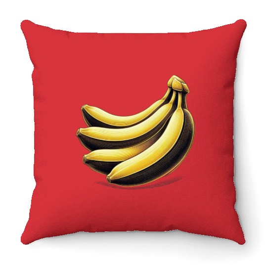 Banana food art bananas design 2 Throw Pillows