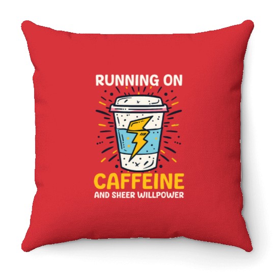 Depression Awareness Running On Caffeine Willpower Throw Pillows