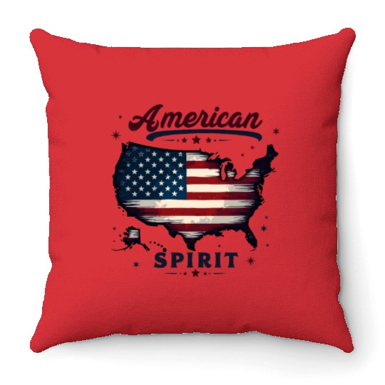 American Spirit Patriotic USA Flag Throw Pillows