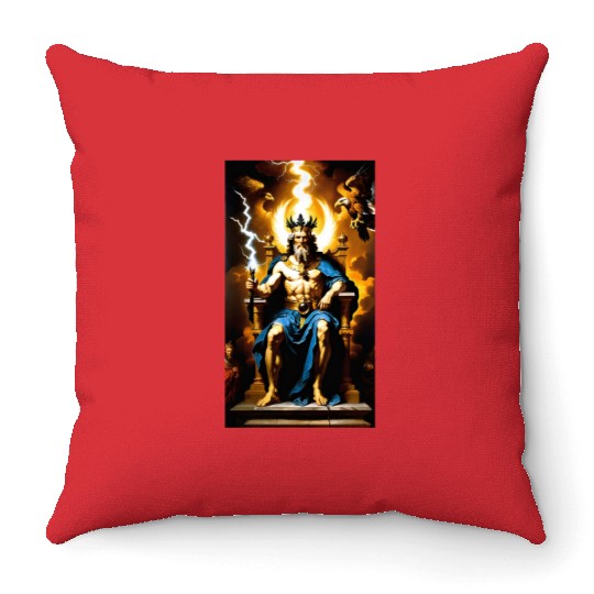 Zeus Jupiter Greek Mythology Gods Baroque Throw Pillows