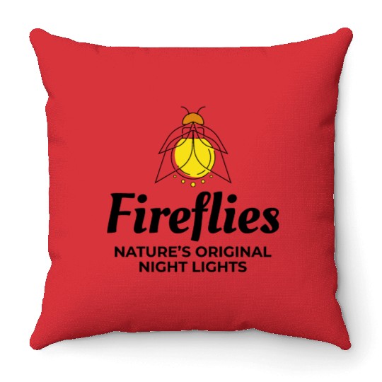 Fireflies Firefly Lightning Bug Insect Collector Throw Pillows