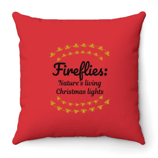 Fireflies Firefly Lightning Bug Insect Christmas Throw Pillows