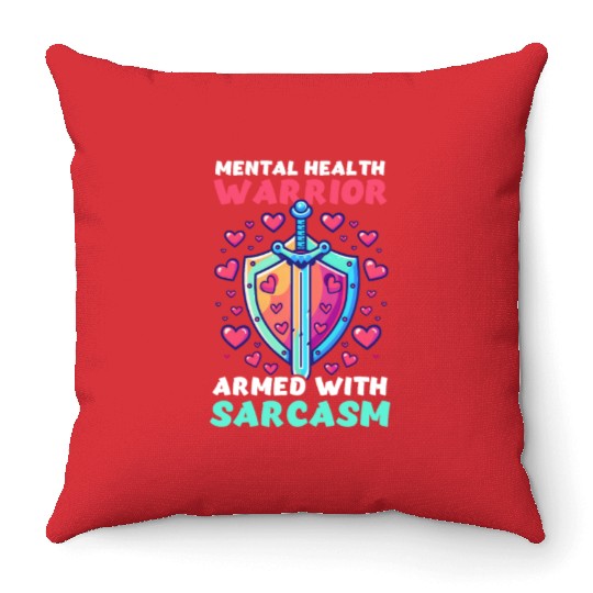 Depression Awareness Mental Health Warrior Throw Pillows