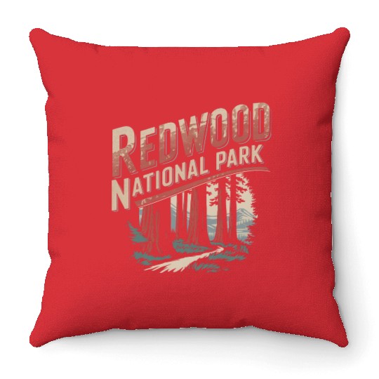 Redwood National Park Throw Pillows