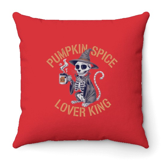 Pumpkin Spice Lover King For Pumpkin Spice Fans Throw Pillows