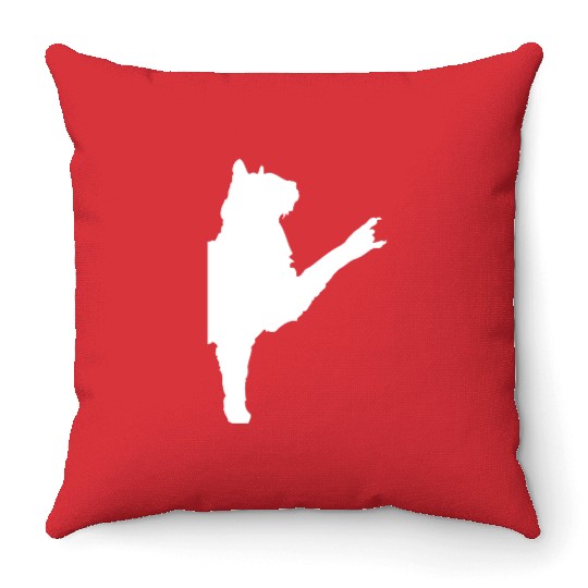 Cat Heavy Metal Hand Gesture Hard Rock Music Pet Throw Pillows