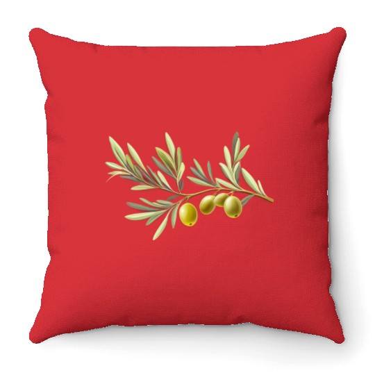 Olive Branch Throw Pillows