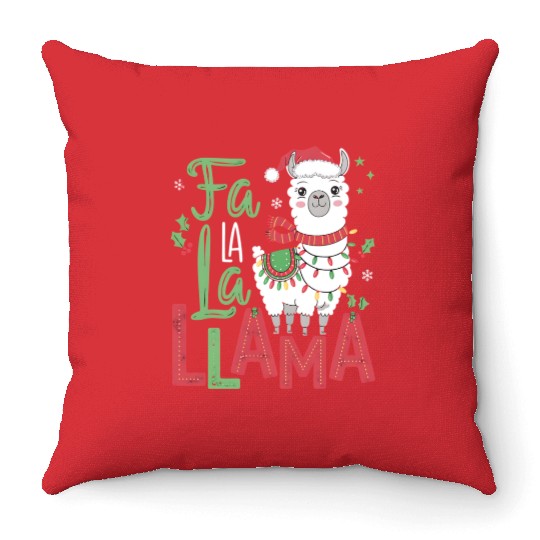 FA LA LA LLAMA Throw Pillows