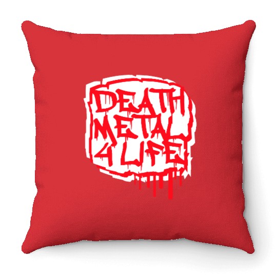 Heavy death metal 4 life hard rock music graffiti Throw Pillows