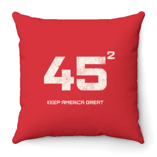 45 Squared Trump Keep America Great Throw Pillows