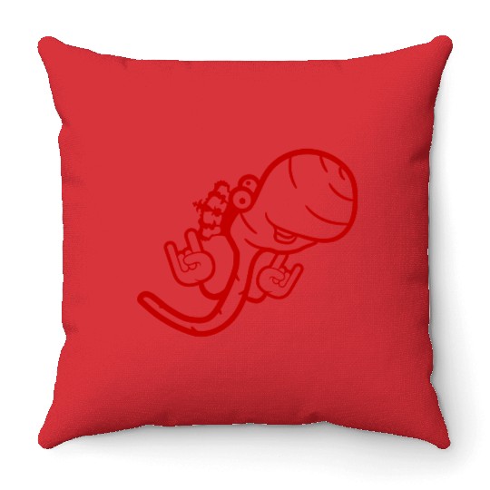 Cute Cool Worm Crown King Party Animal Fun Monster Throw Pillows
