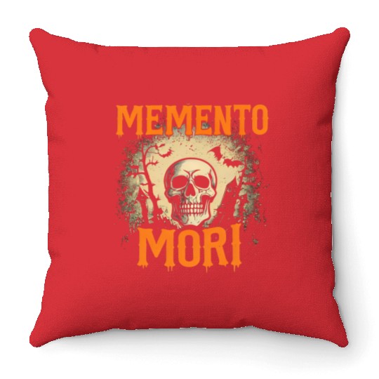 Memento Mori Skull to Halloween Throw Pillows