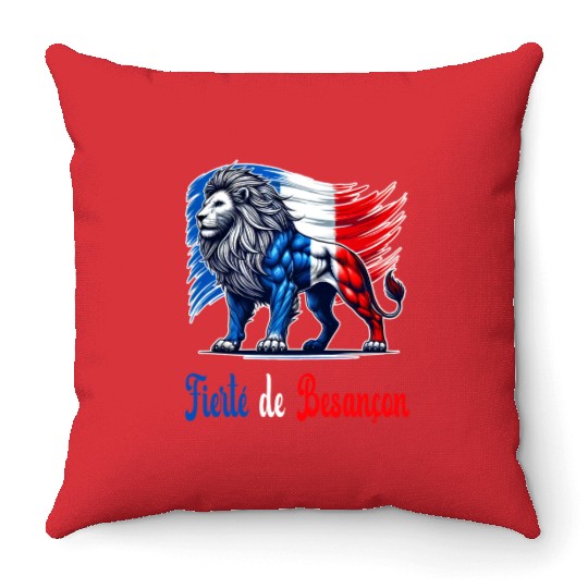 The pride of Besançon flag design Throw Pillows