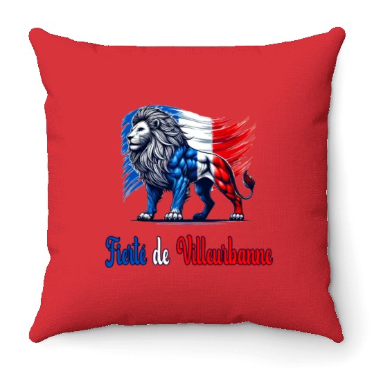 The pride of Villeurbanne flag design Throw Pillows