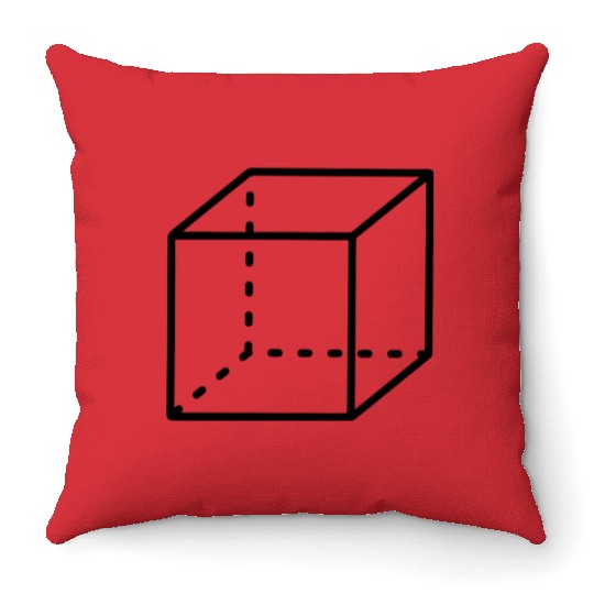 Cube math shape Throw Pillows