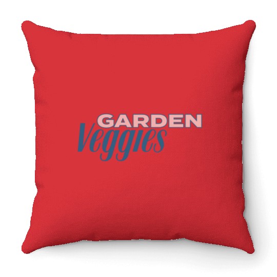 Garden Veggies Lettering Throw Pillows
