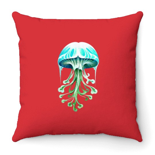 Celestial Mushroom Throw Pillows