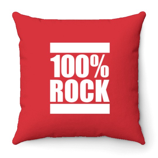 100 % Percent Rock Heavy Metal Music Text Logo Throw Pillows