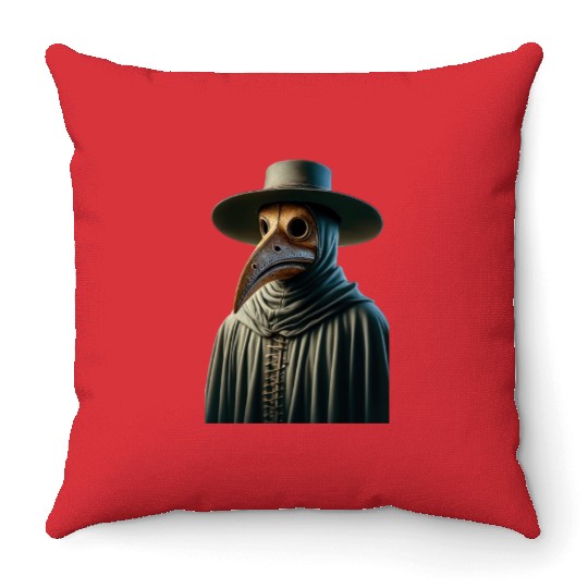 Plague Doctor Throw Pillows