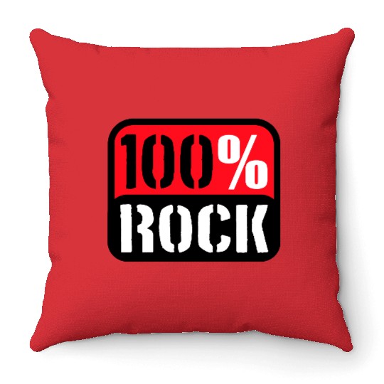 100 % Percent Rock Heavy Metal Music Text Logo Throw Pillows