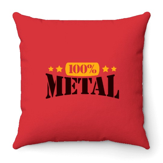 100 % Percent Rock Heavy Metal Music Text Logo Throw Pillows