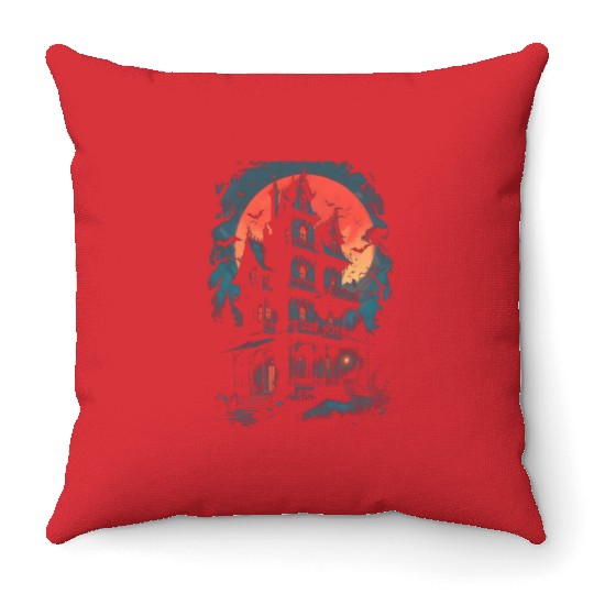 Haunted House Throw Pillows