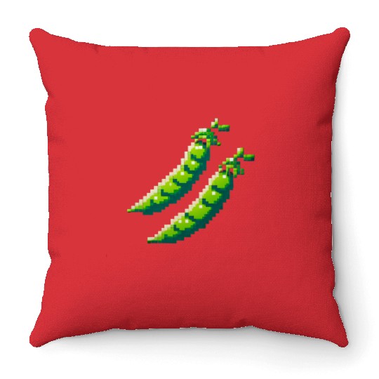 8 Bit Pixel Peas Throw Pillows