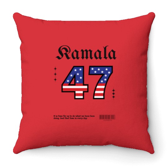 Kamala Harris 47th President USA America Election Throw Pillows