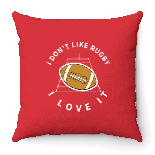 I Love Rugby Funny Rugby Player Throw Pillows