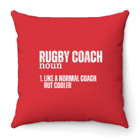 Rugby Coach Definition Funny Rugby Throw Pillows