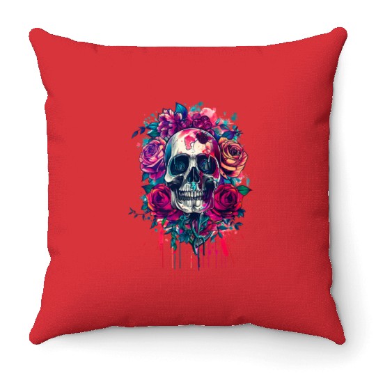 Santa Muerte - Mexican Folk Culture Saint Throw Pillows
